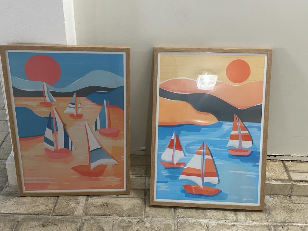 decoración y accesorios - Set de 3 cuadros veleros marinos 1