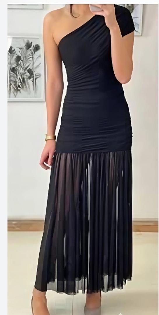 ropa para mujer - Vestido negro semi-casual, elegante 