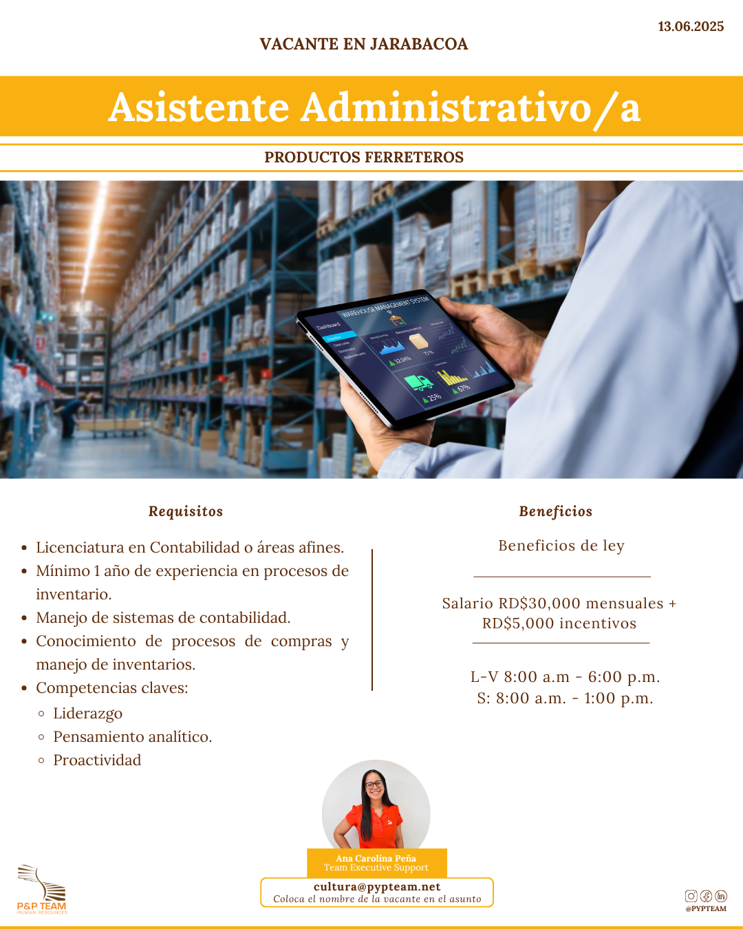 empleos disponibles - Asistente Administrativo/a en Jarabacoa 0
