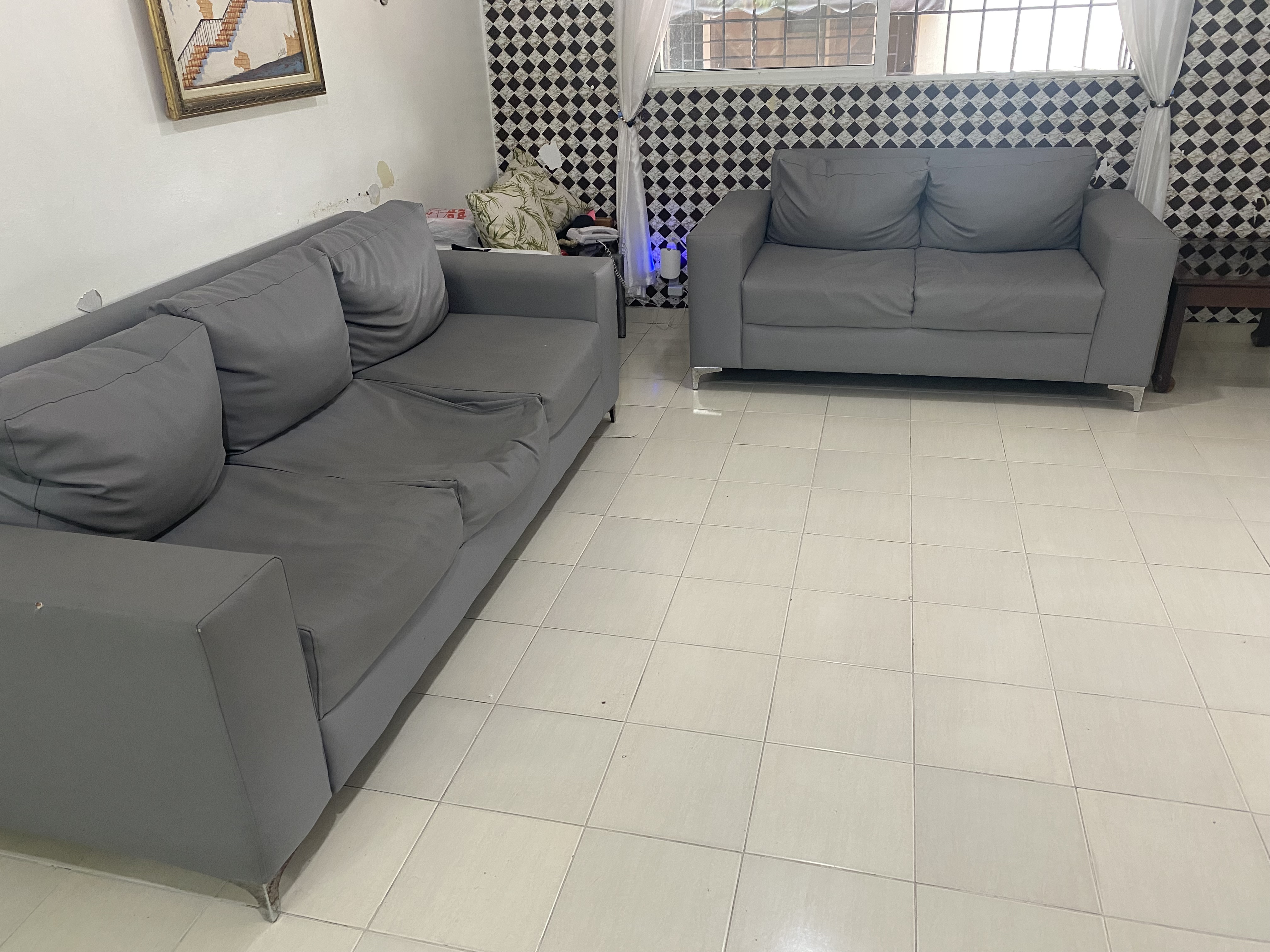 muebles y colchones - Juego de Muebles de 2 y 3 asientos en Piel 5