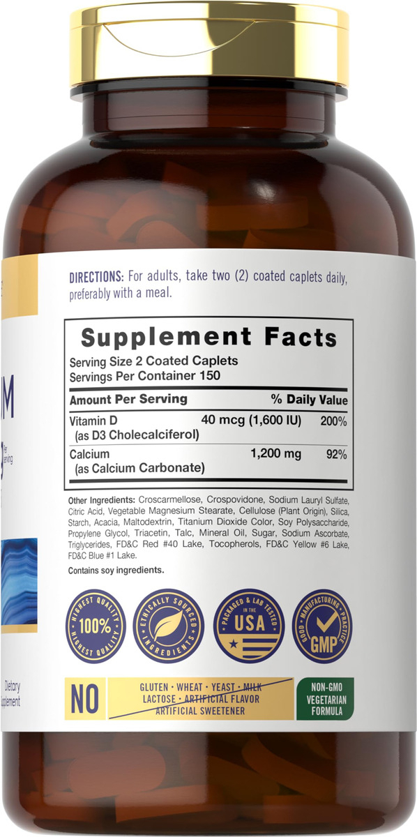 Salud y Equipamiento Médico - Calcio 1200mg Con Vitamina D3 Carlyle 1
