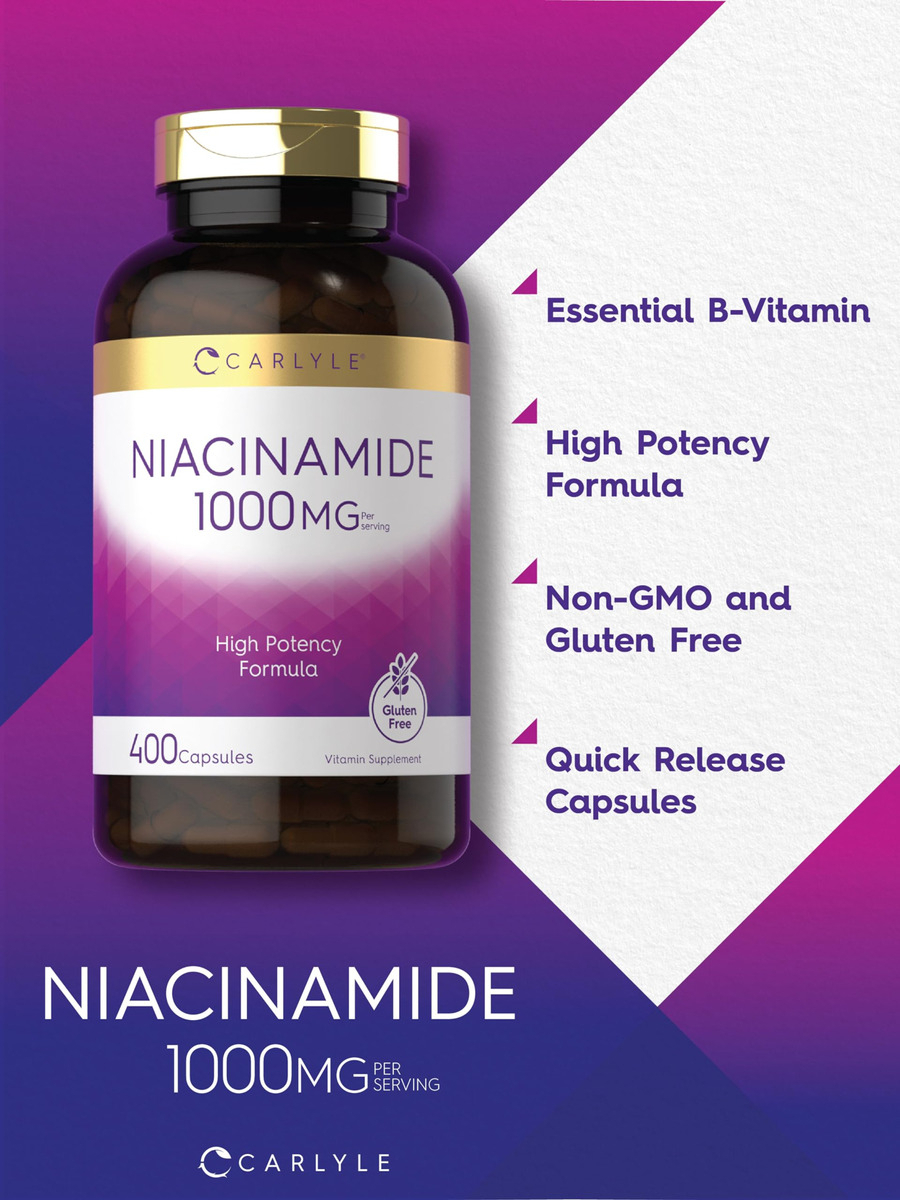Salud y Equipamiento Médico - Niacinamida 1000 Mg 400 Capsulas Carlyle 2