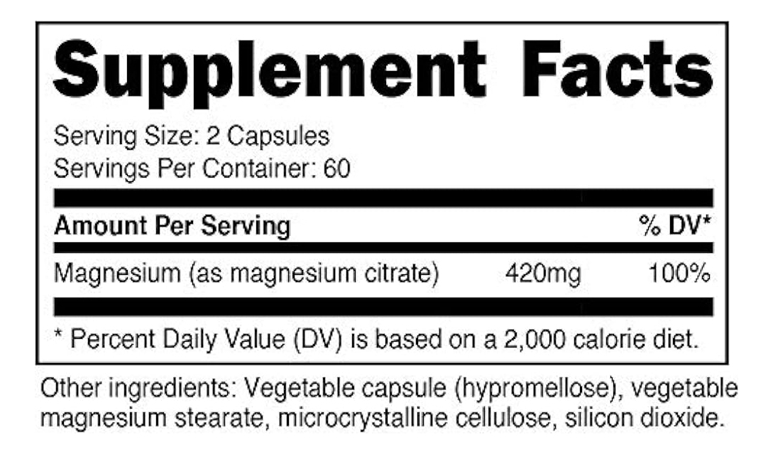 Salud y Equipamiento Médico - Nutricost Citrato De Magnesio 420 Mg, 60 Porciones 210 Mg Po 1