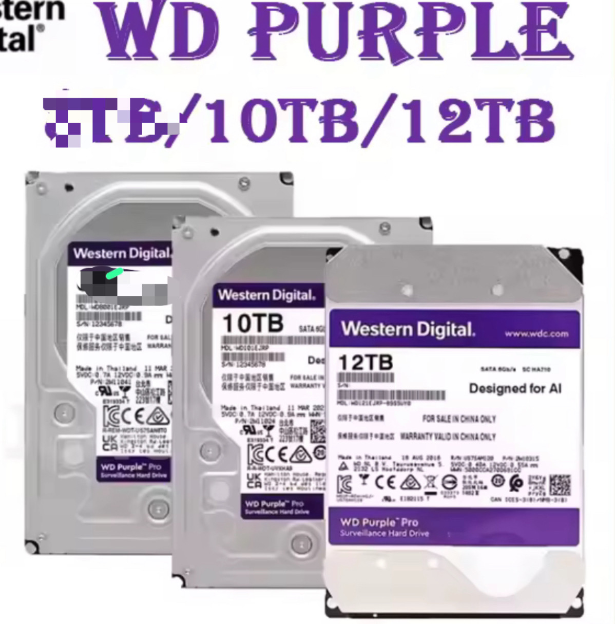 computadoras y laptops -  10TB 12TB vigilancia HDD 64M caché SATAIII 6,0 Gb/s 3,5  