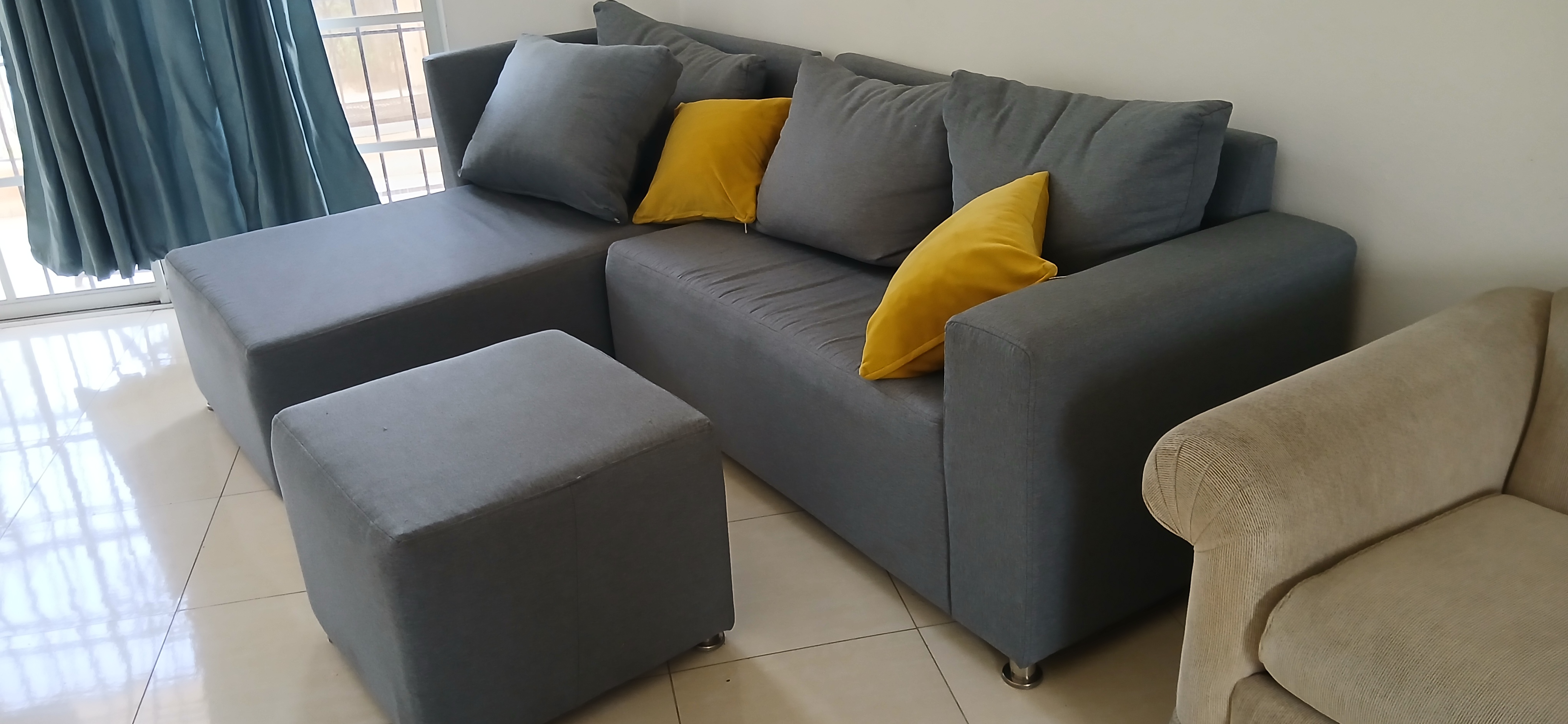 muebles y colchones - Mueble gris en L