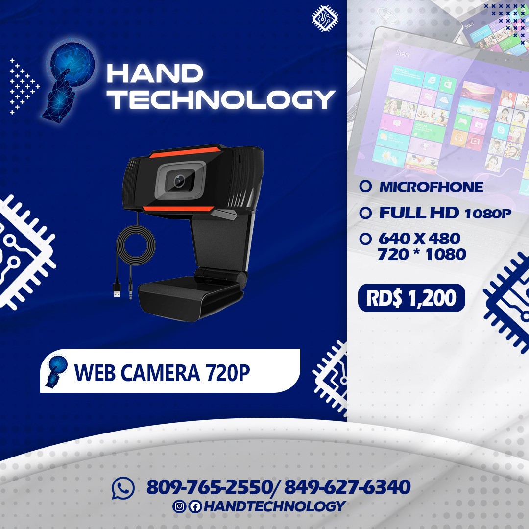 computadoras y laptops - Camara Web 720p Para Pc Laptop Web Cam Con Microfono Windows