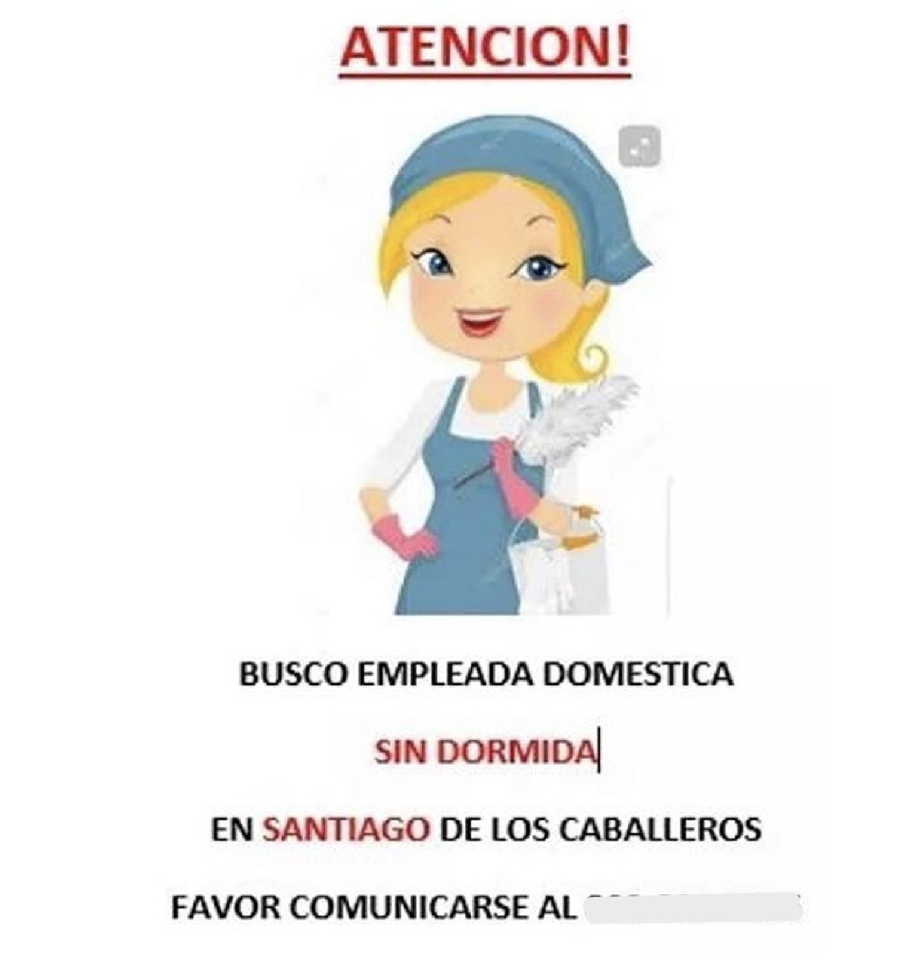 empleos disponibles - Busco empleada doméstica en Santiago de los Caballeros, cerca de Leche Rica 0