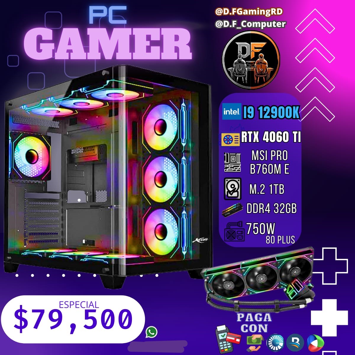 computadoras y laptops - PC Gamer Intel i9 12900k 