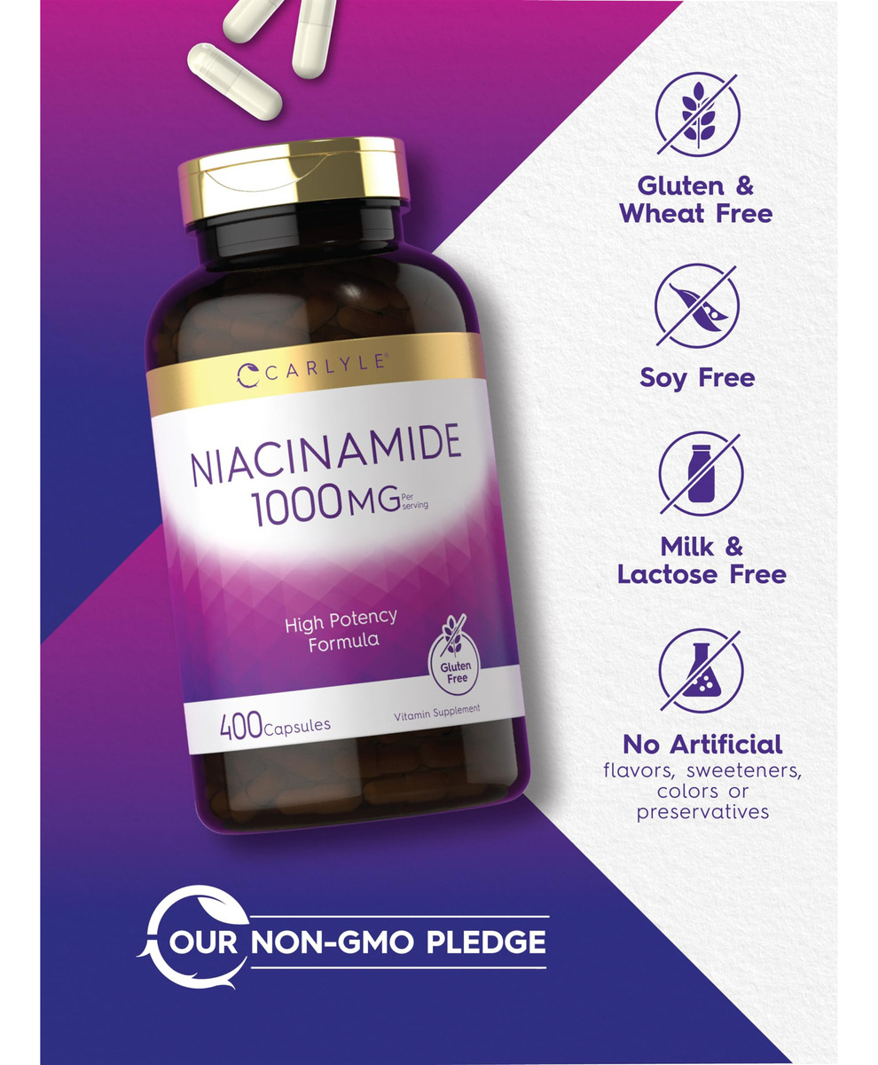 Salud y Equipamiento Médico - Niacinamida 1000 Mg 400 Capsulas Carlyle 3