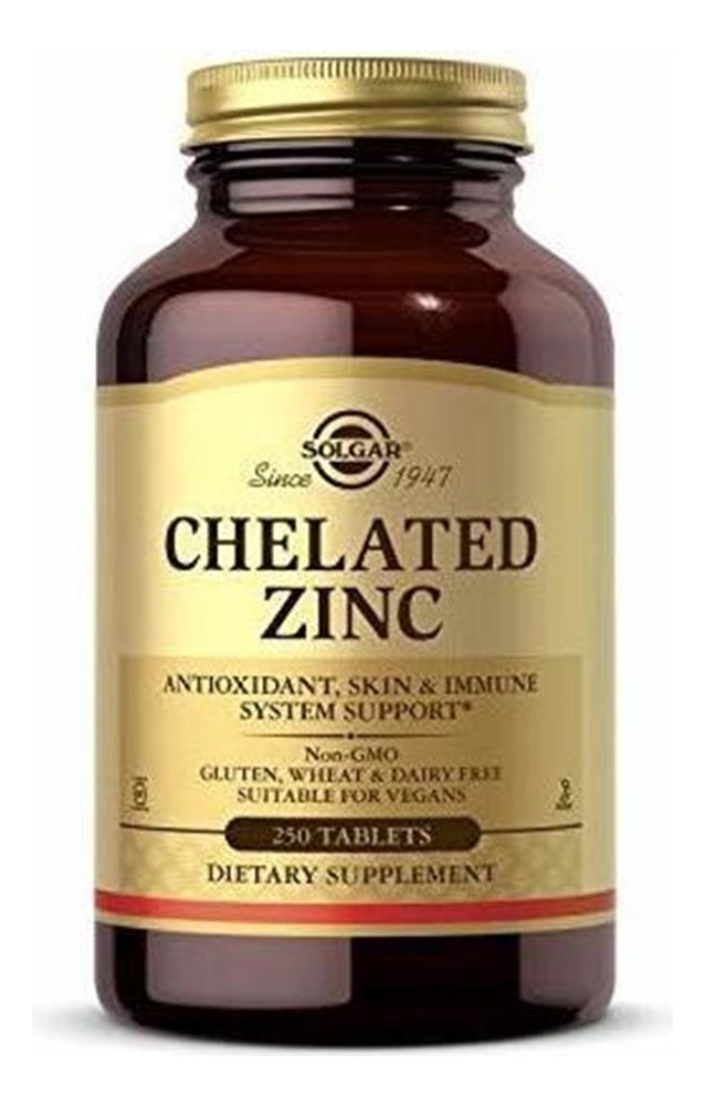 Salud y Equipamiento Médico - Zinc Quelado Solgar, 250 Tabletas - Zinc Para Una Piel Sana 0