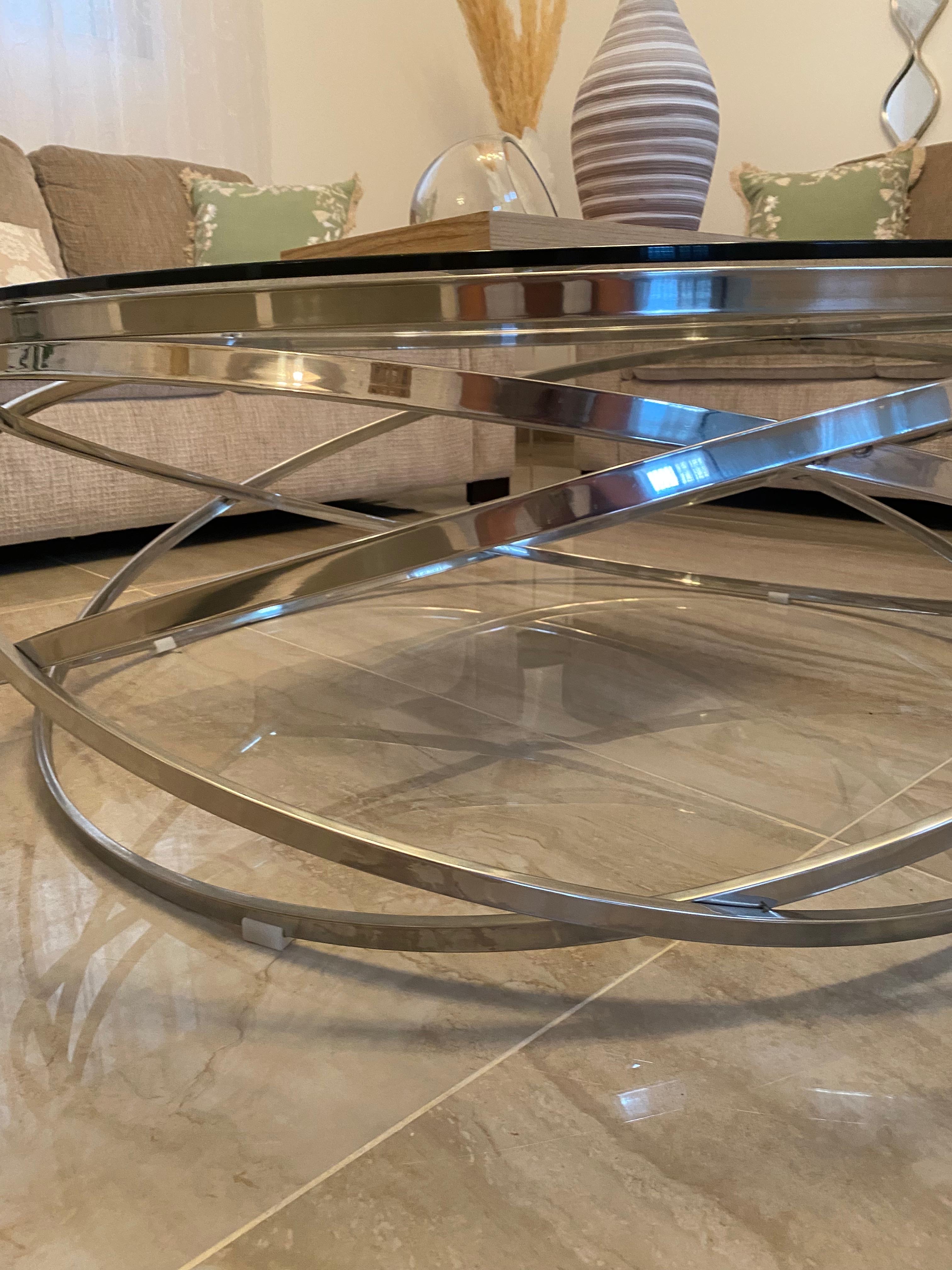 decoración y accesorios - Mesa de centro moderna con tope de cristal 1