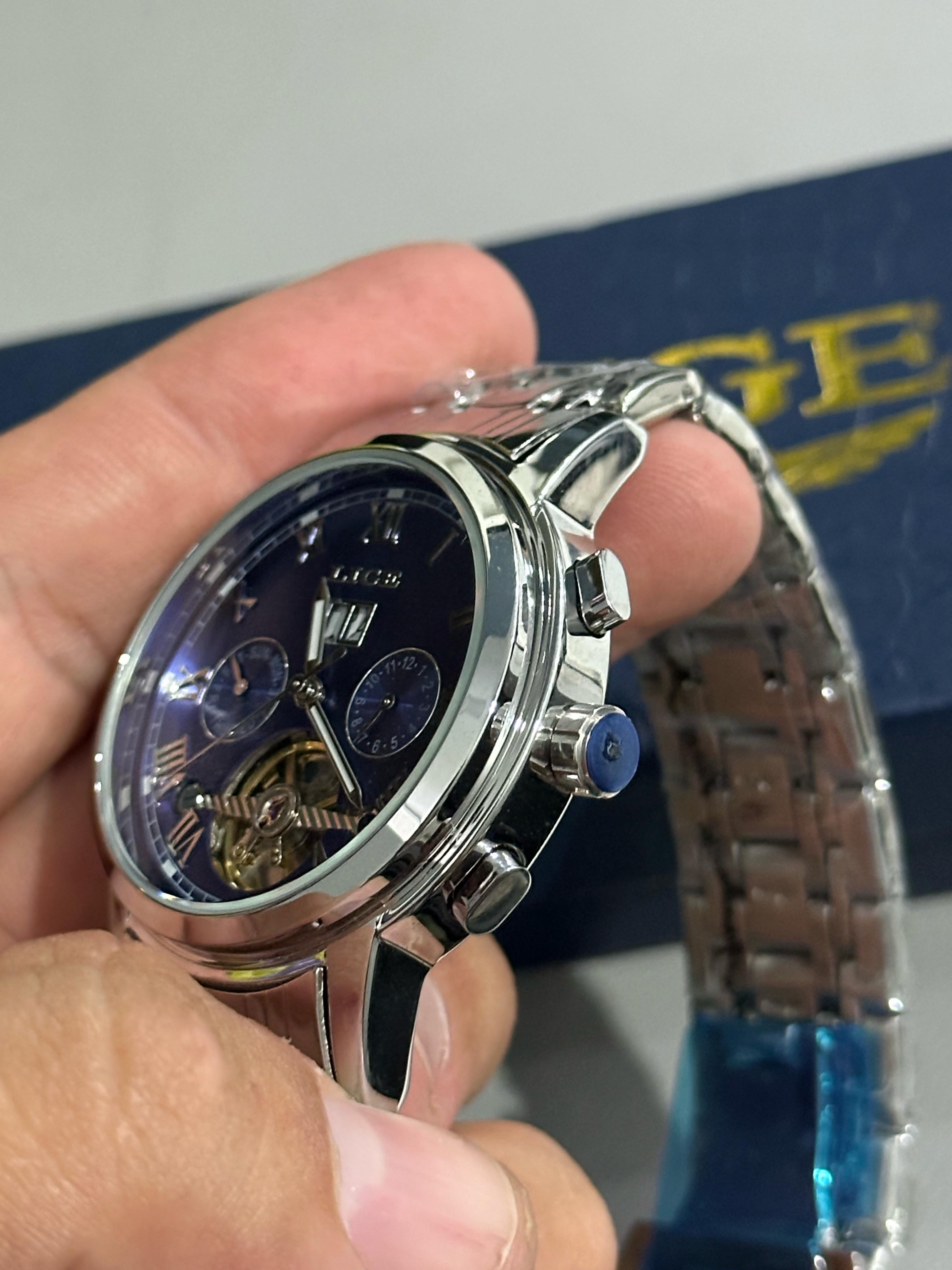 joyas, relojes y accesorios - reloj mecánico automático esfera azul  1