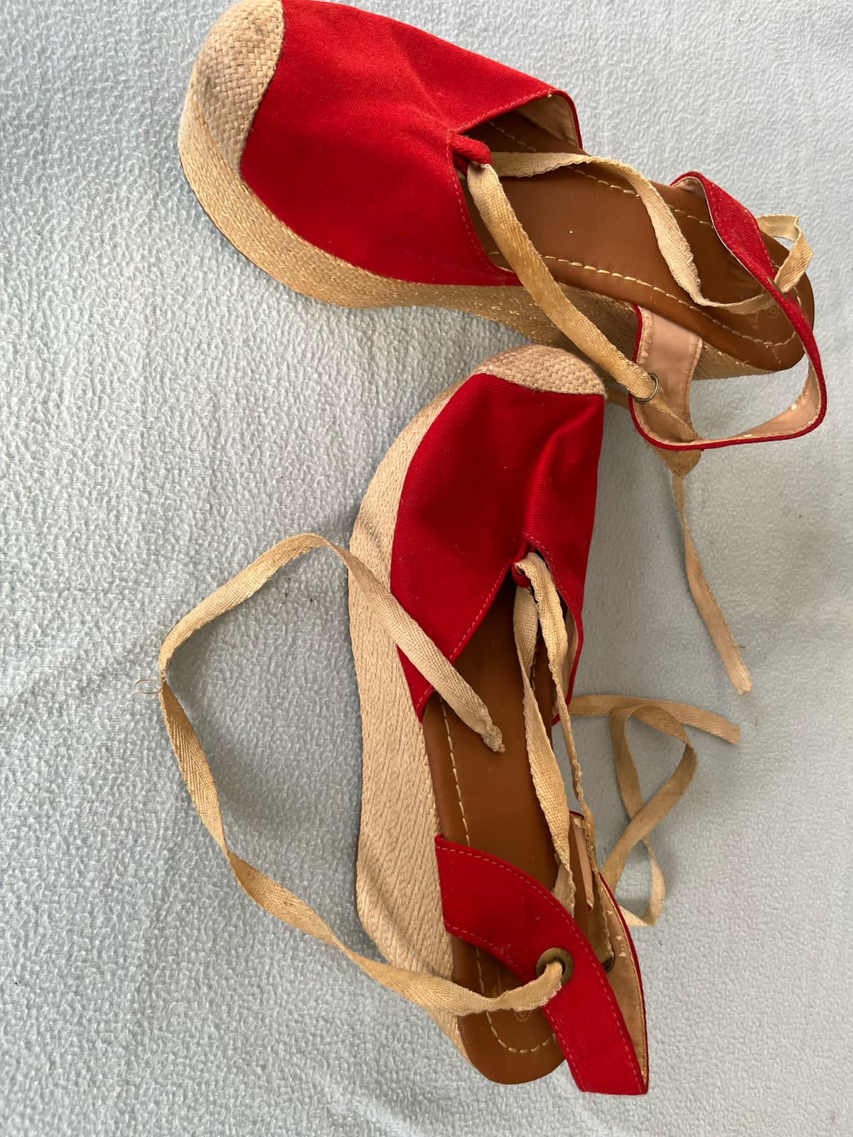 zapatos para mujer - Espadrilles rojos con tacon 0