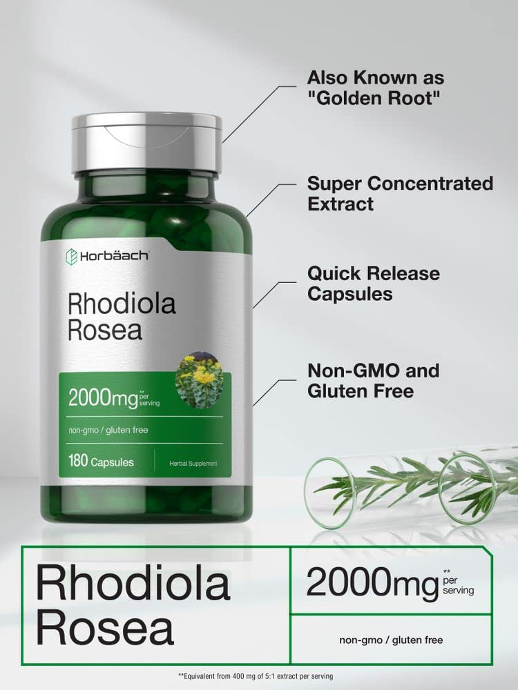Salud y Equipamiento Médico - Raiz Rhodiola Rose 2000 Mg 180cap Horbaach 2