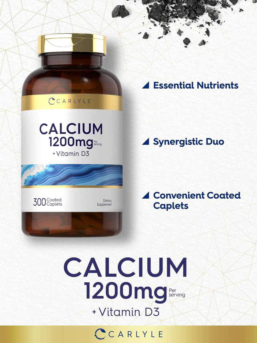 Salud y Equipamiento Médico - Calcio 1200mg Con Vitamina D3 Carlyle 3