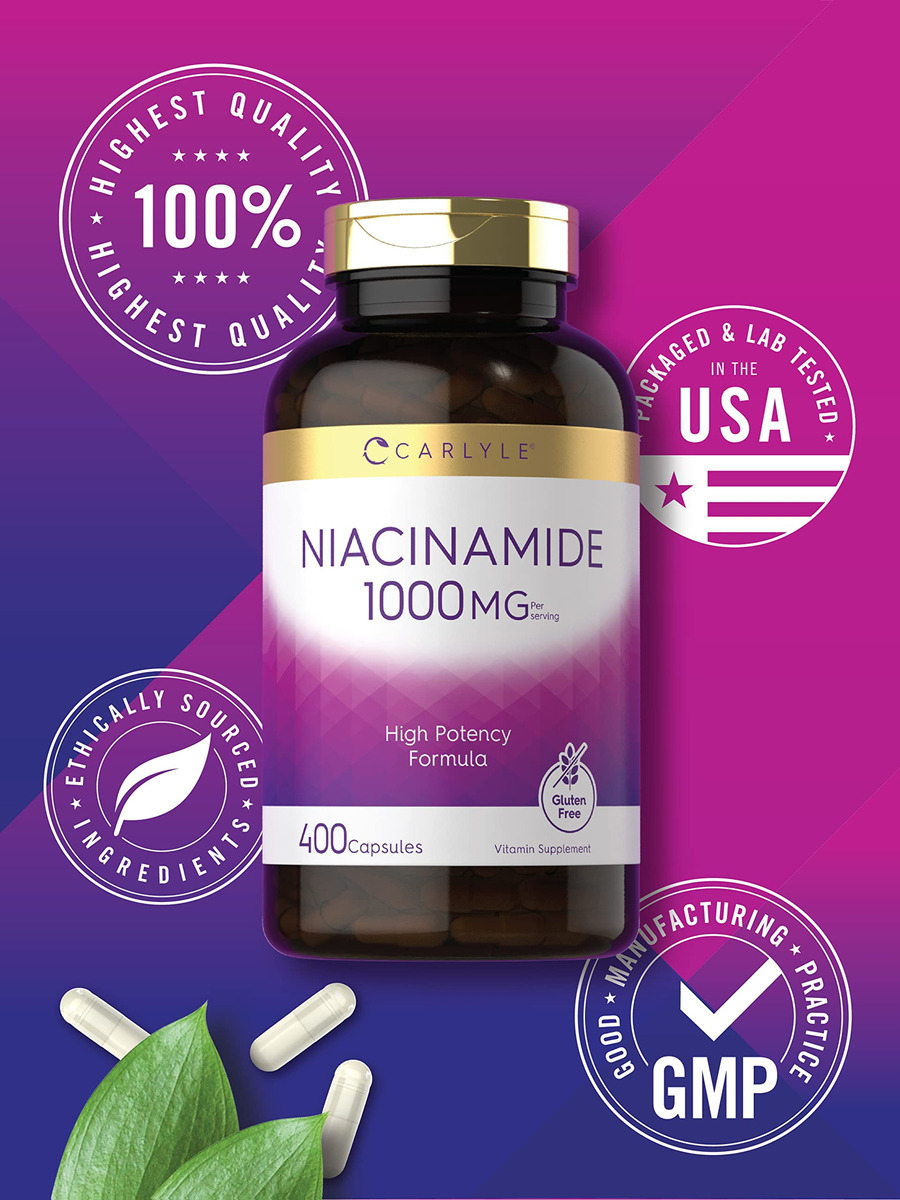 Salud y Equipamiento Médico - Niacinamida 1000 Mg 400 Capsulas Carlyle 4