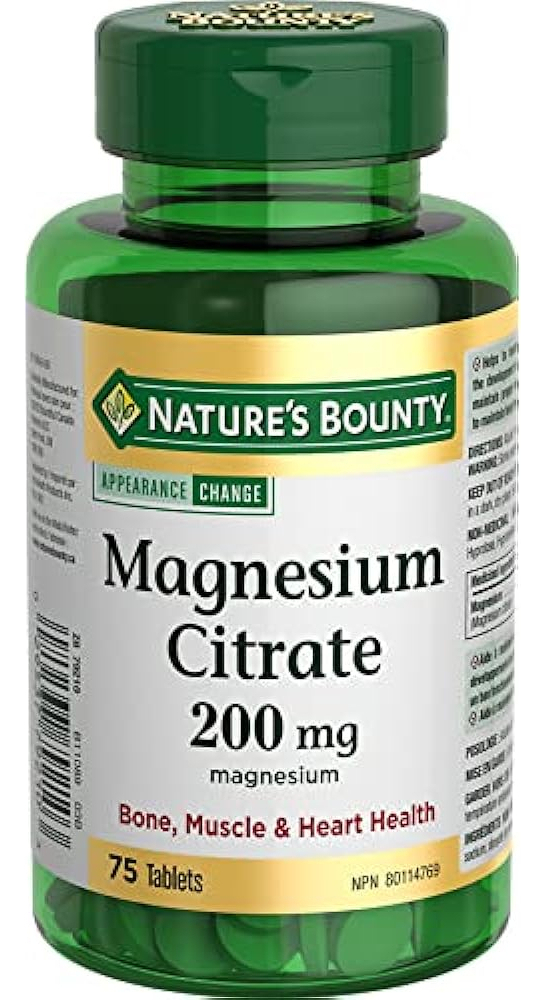 Salud y Equipamiento Médico - Citrato De Magnesio De Nature's Bounty 210 Mg, 75 Tabletas