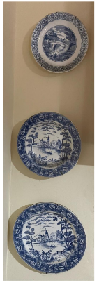 decoración y accesorios - Set de 3 Platos de Pared de Porcelana