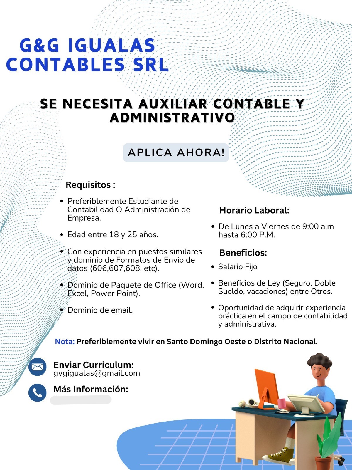 empleos disponibles - AUXILIAR CONTABLE Y ADMINISTRATIVO 0