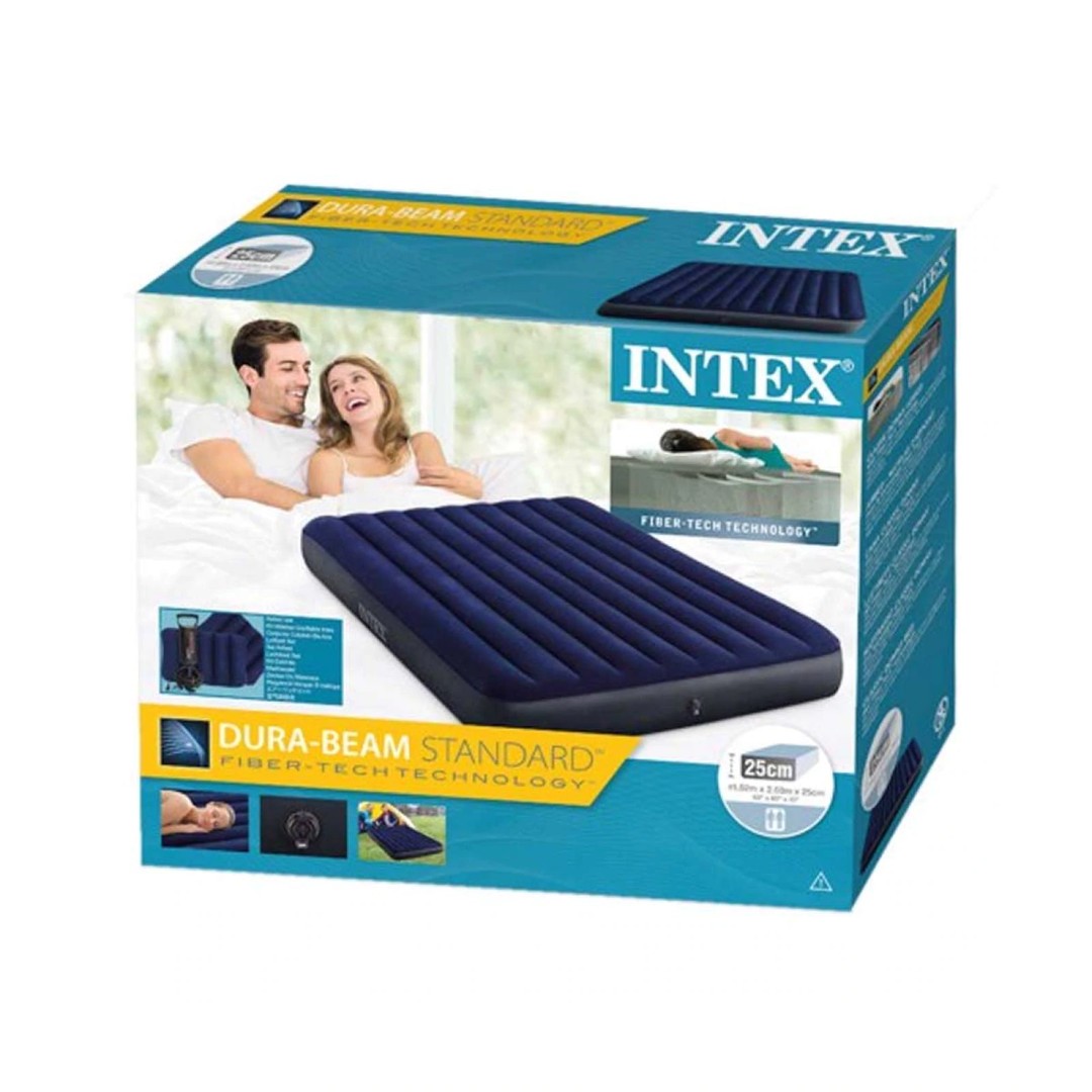 muebles y colchones - COLCHON INFLABLE INTEX + BOMBA INFLADOR. CAMA DE AIRE PORTATIL VIAJEROS 3
