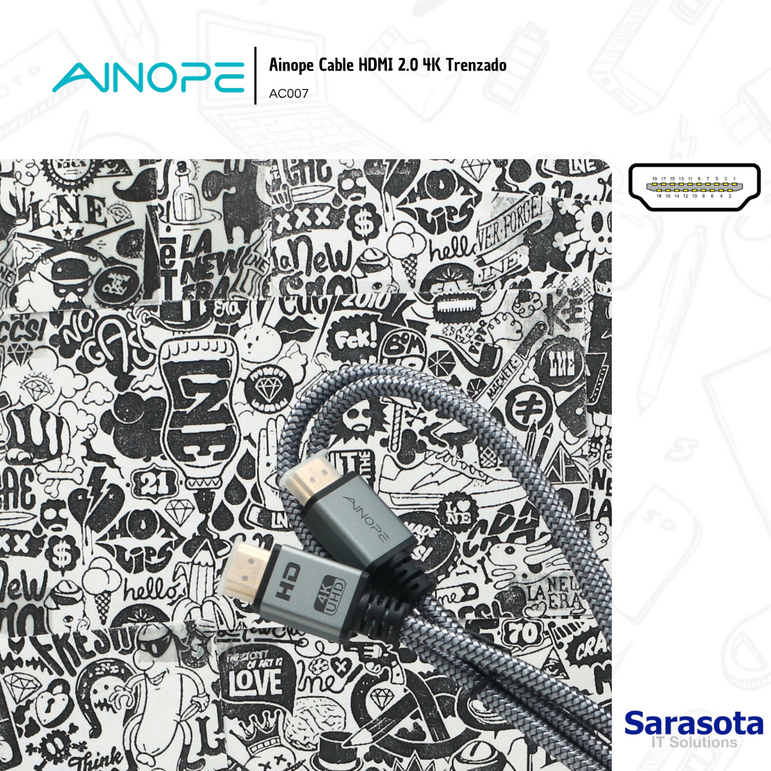 accesorios para electronica - Ainope Cable HDMI 2.0 4K Trenzado 1