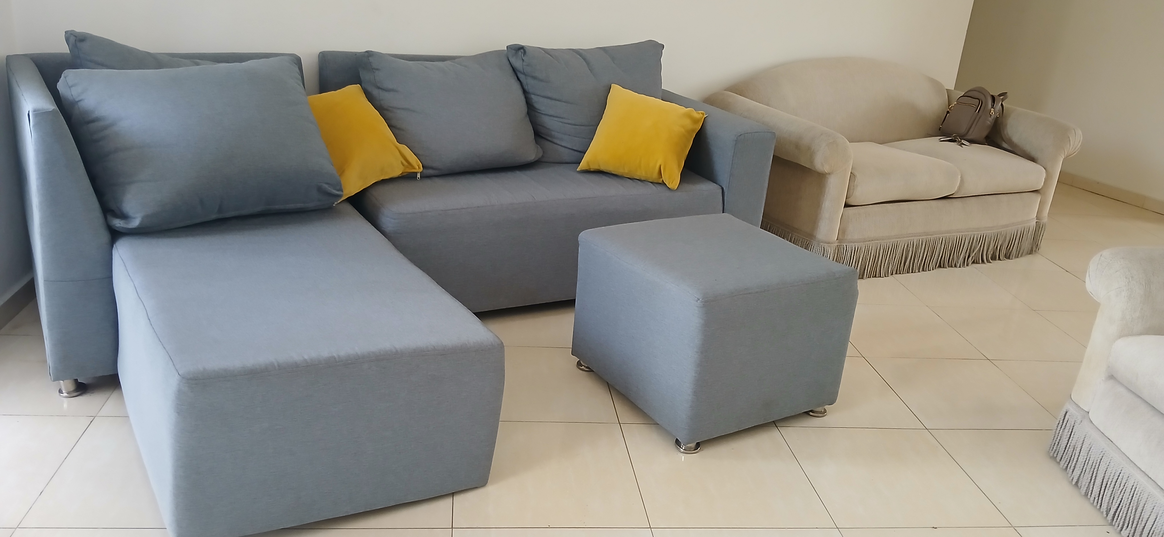 muebles y colchones - Mueble gris en L 2