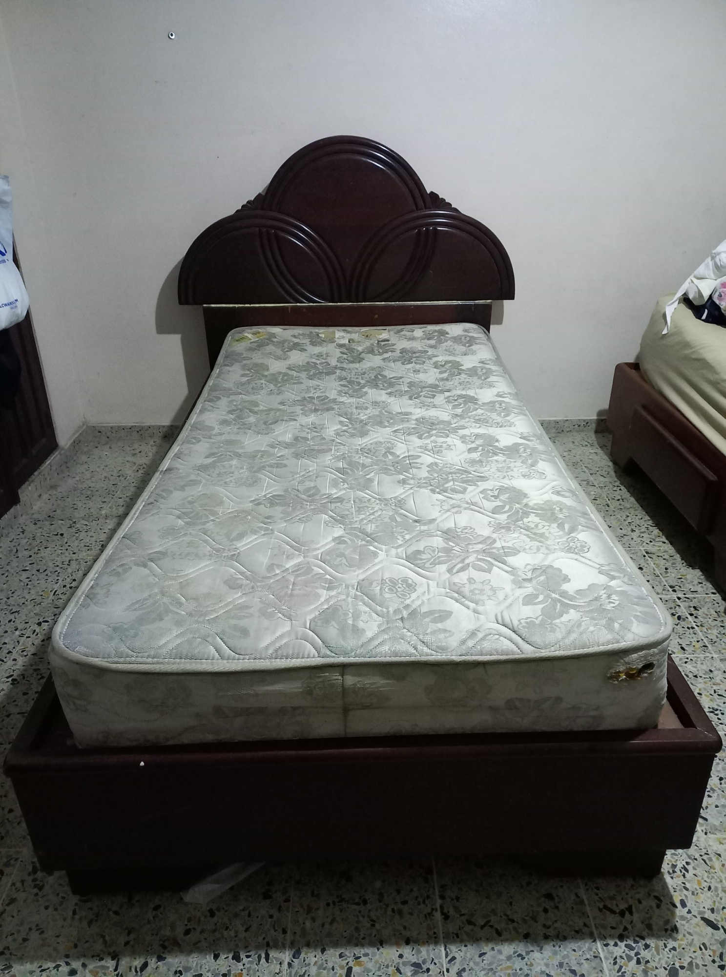 muebles y colchones - CAMA TWIN CAOBA 2