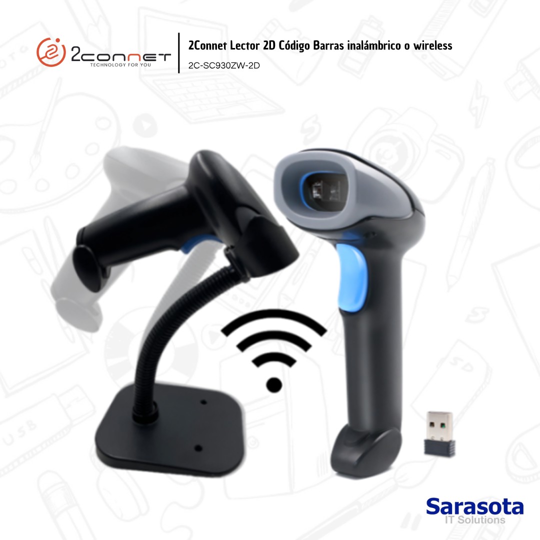 accesorios para electronica -  Lector inalámbrico de códigos de barra 2D 2Connet 2