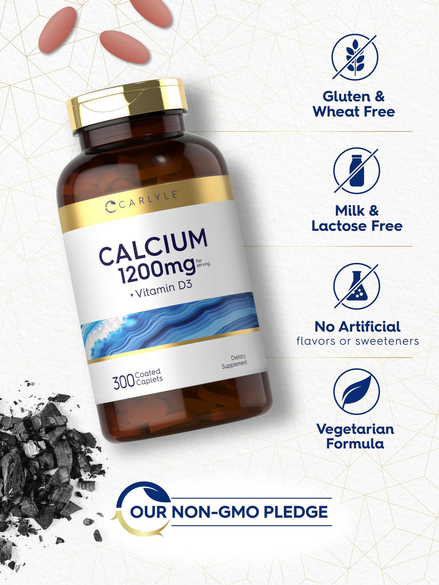Salud y Equipamiento Médico - Calcio 1200mg Con Vitamina D3 Carlyle 4