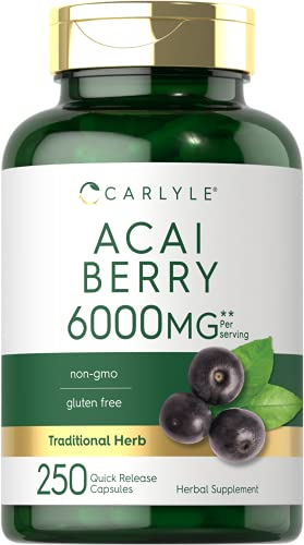 Salud y Equipamiento Médico - Extracto De Bayas De Acai 6000 Mg 250cap Carlyle 0