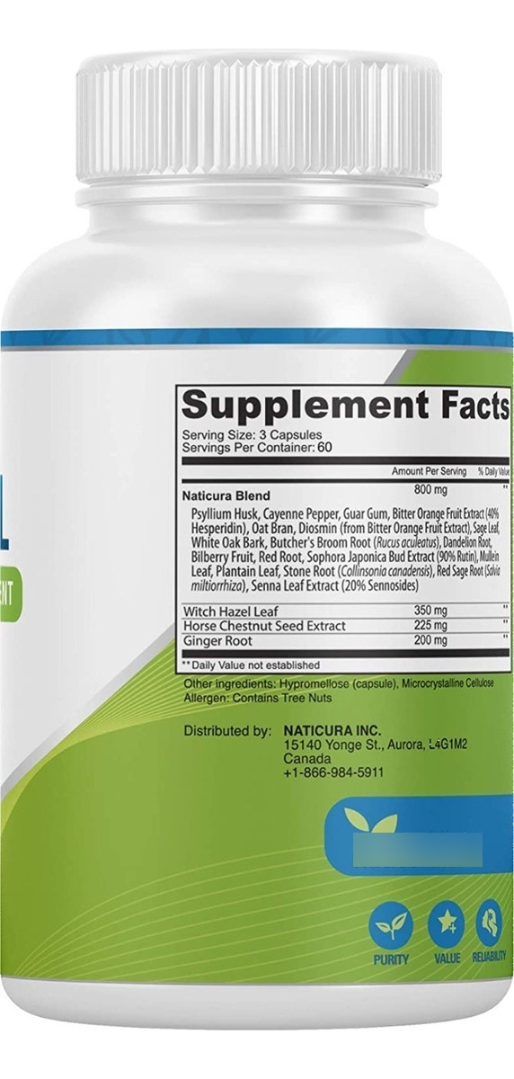 Salud y Equipamiento Médico - Hemorroides Suplemento Natural Naticura 180 Cap 1