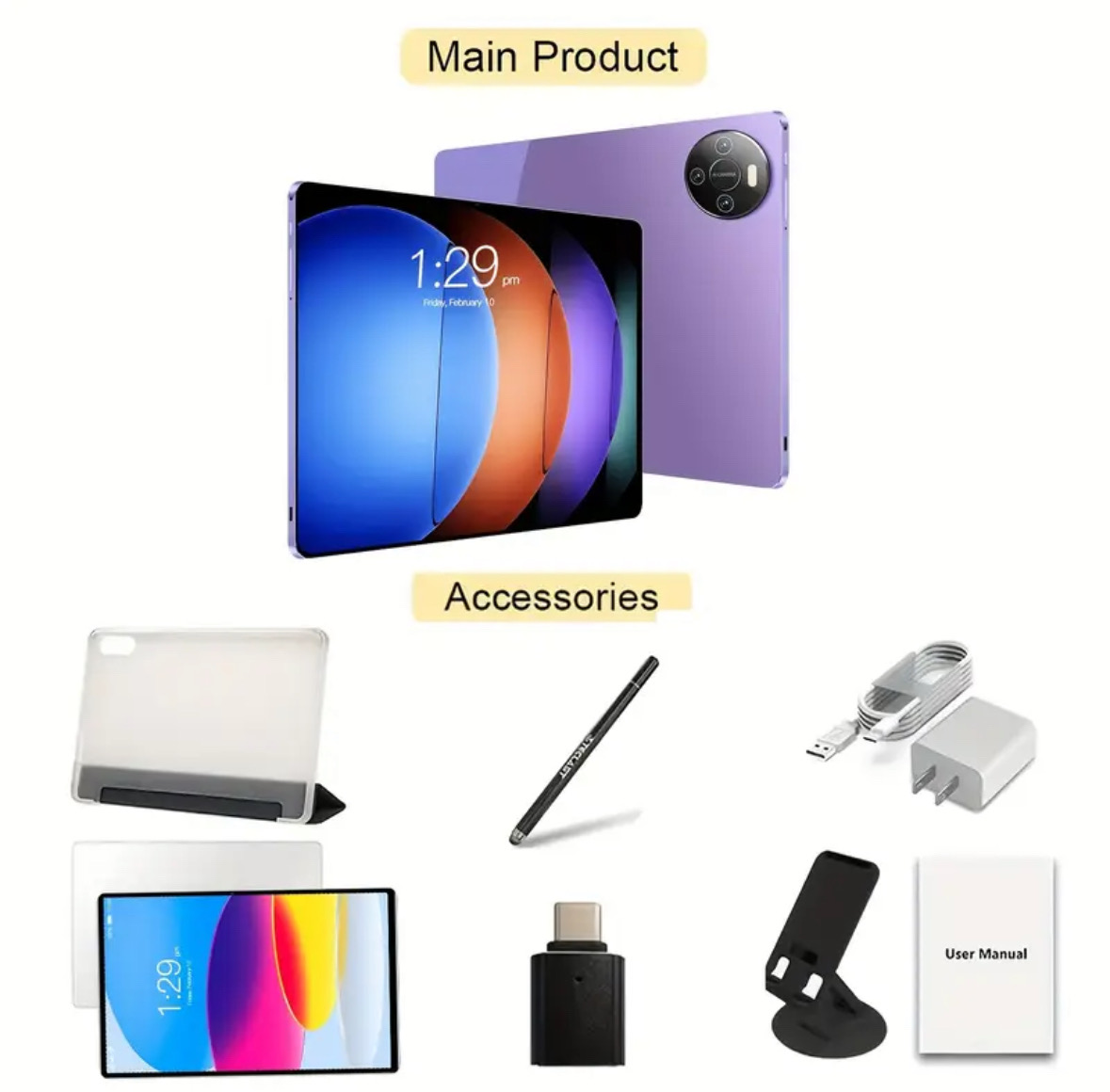 celulares y tabletas - T7 Android Tablet 16GB + 512GB LTe Negra 1