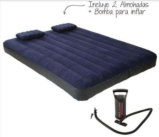 muebles y colchones - COLCHON INFLABLE INTEX + BOMBA INFLADOR. CAMA DE AIRE PORTATIL VIAJEROS 4
