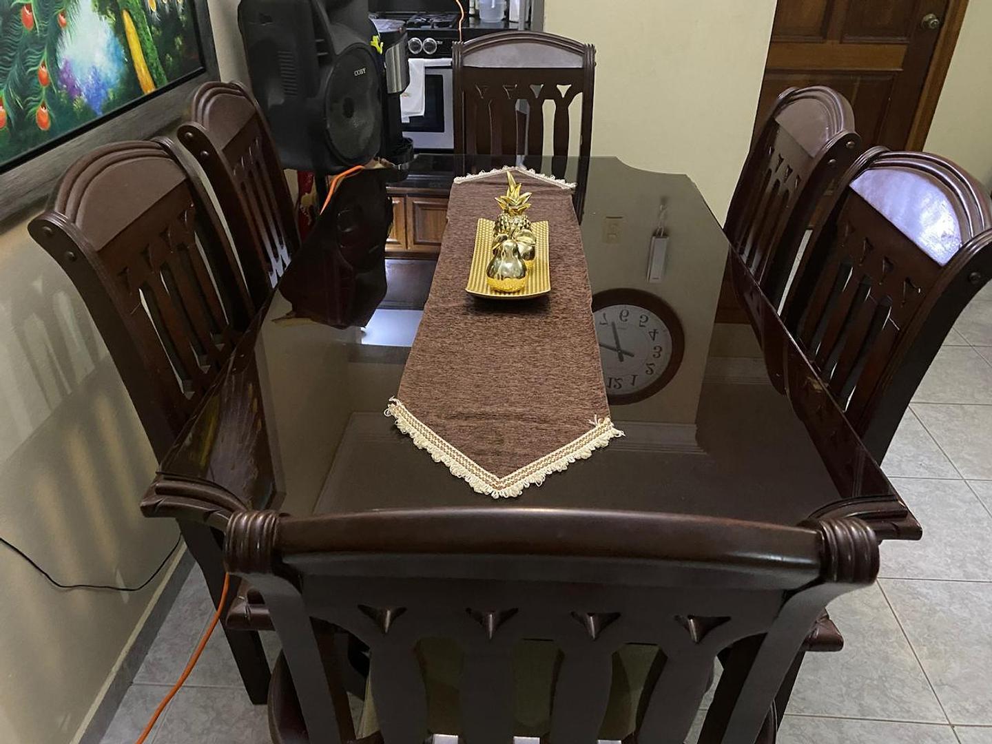 muebles y colchones - COMEDOR 6 SILLAS EN CAOBA 2