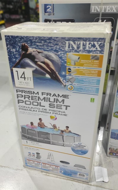 herramientas, jardines y exterior - Piscina intex premium gris 14x42 nuevas en oferta. 0