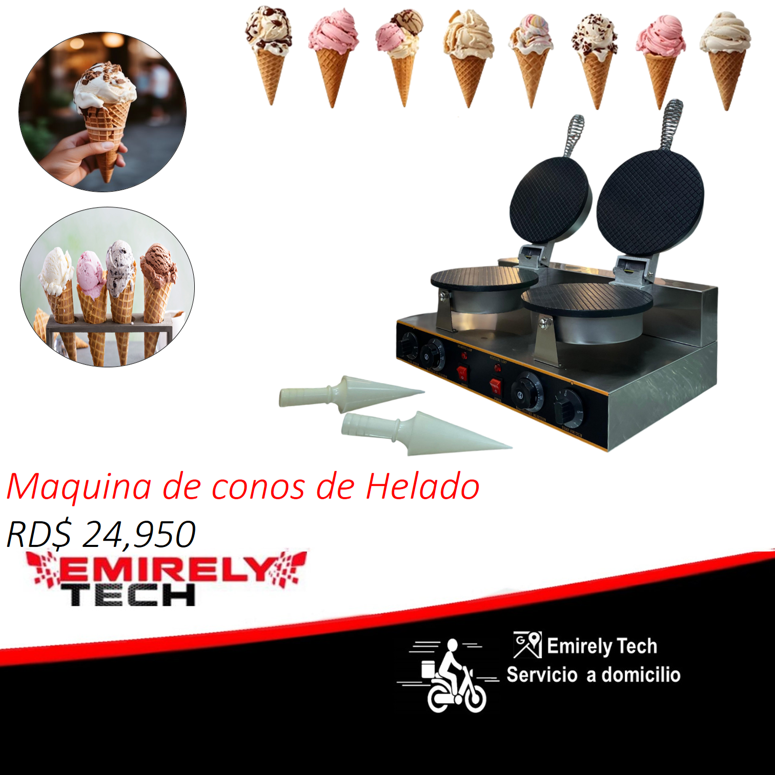 equipos profesionales - Maquina para hacer conos de helados gofres