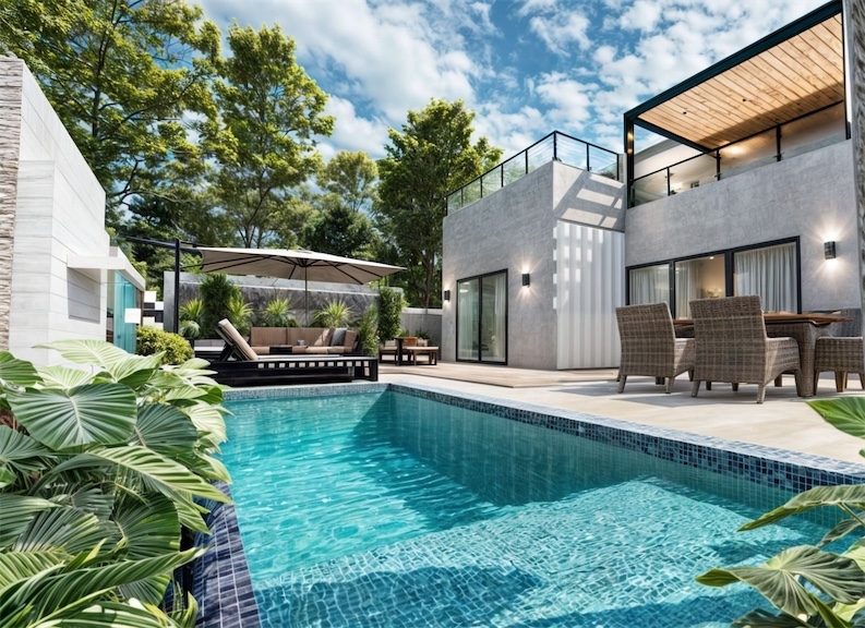 casas vacacionales y villas - Venta de villas con 400mts y  piscina en punta cana zona turística  0