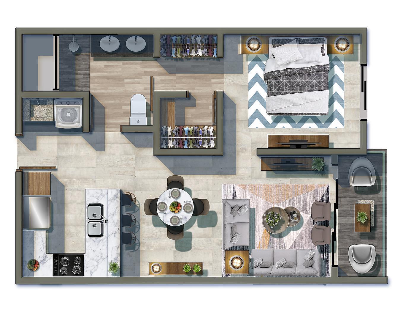 apartamentos - Apto. nuevo 1 hab. condominio Murales, Gazcue 
(listo para entrega) 0