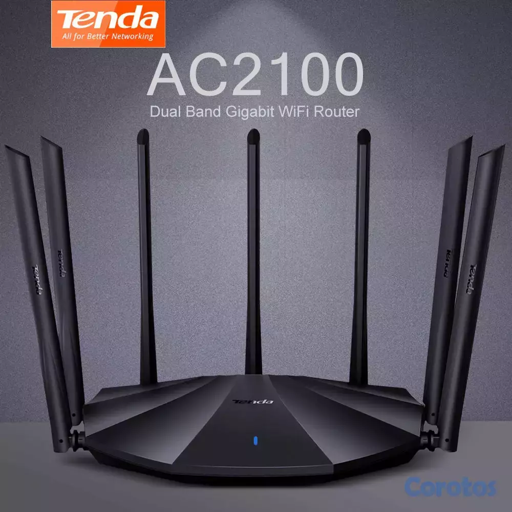 computadoras y laptops - ROUTER WIRELESS TENDA AC23, 2033MBPS, WIFI GIGABIT, DOBLE BANDA, 1 PUERTO WAN 1