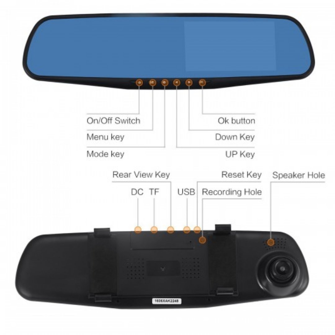 accesorios para vehiculos - Retrovisor LCD con grabador