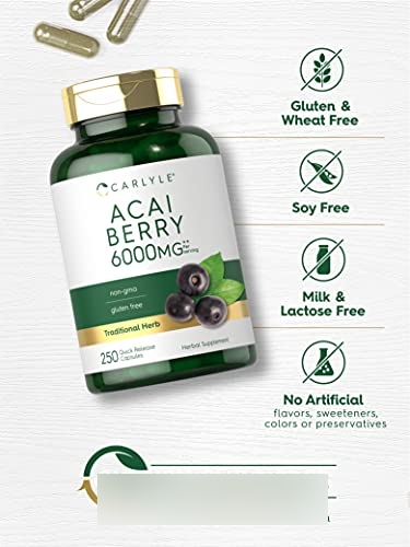 Salud y Equipamiento Médico - Extracto De Bayas De Acai 6000 Mg 250cap Carlyle 3