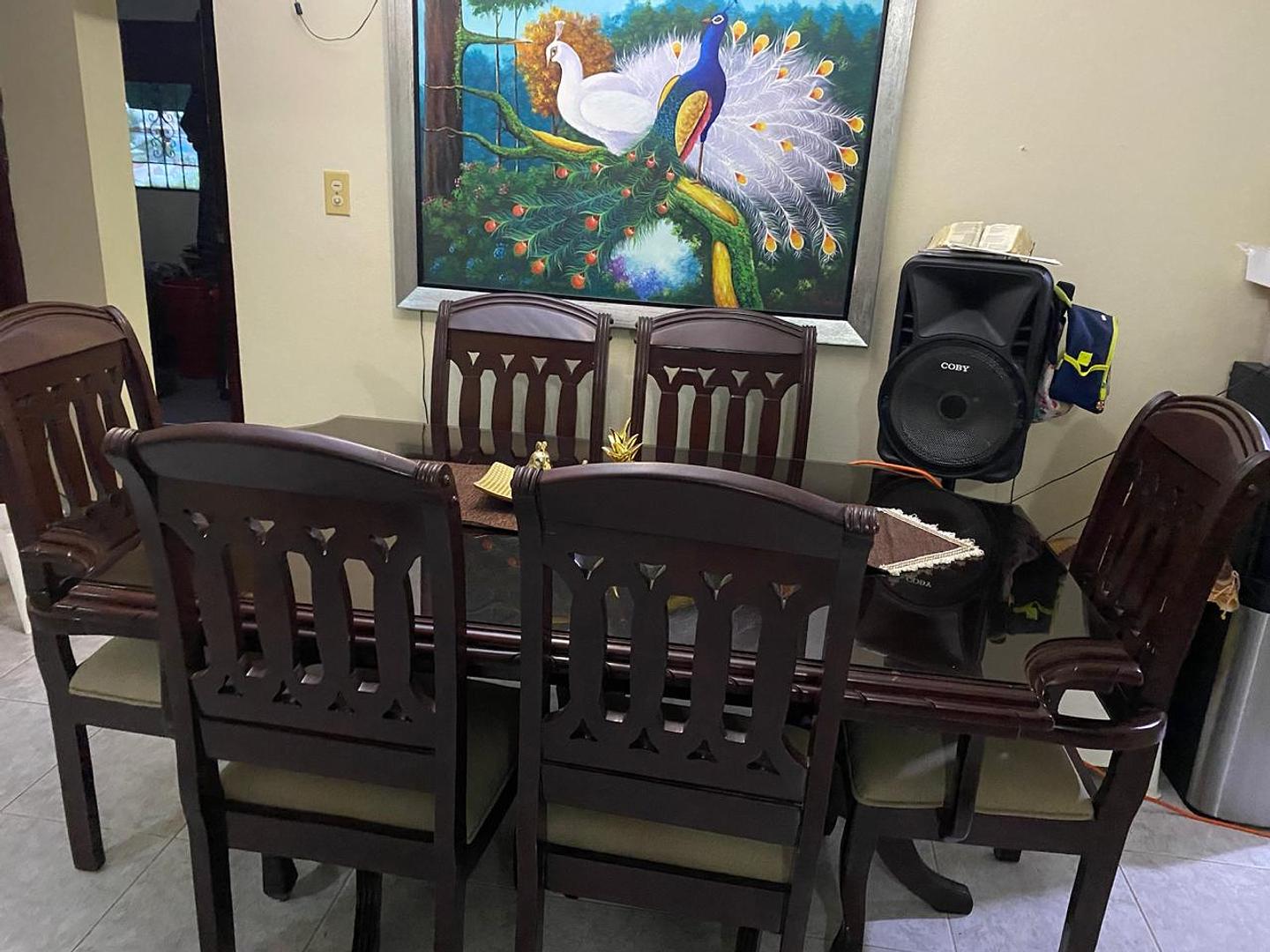 muebles y colchones - COMEDOR 6 SILLAS EN CAOBA 3