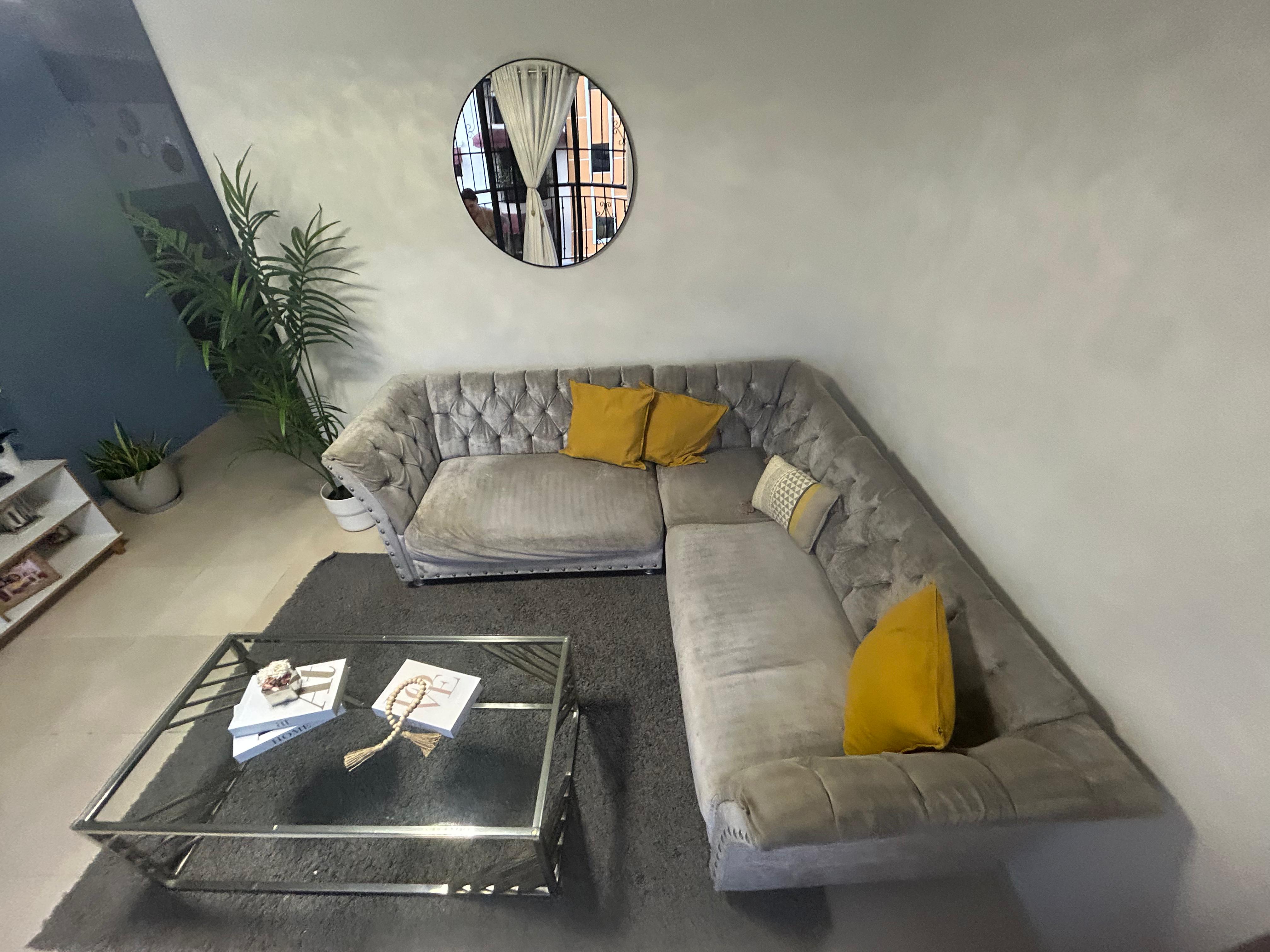 muebles y colchones - Mueble Tipo L + Mesa + Repisa Para Sala 2