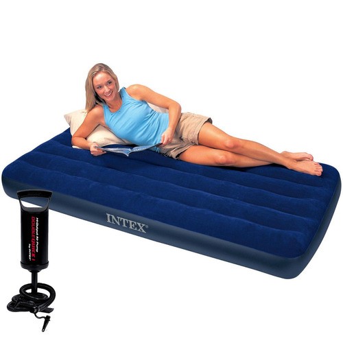 muebles y colchones - COLCHON INFLABLE INTEX + BOMBA INFLADOR. CAMA DE AIRE PORTATIL VIAJEROS 7