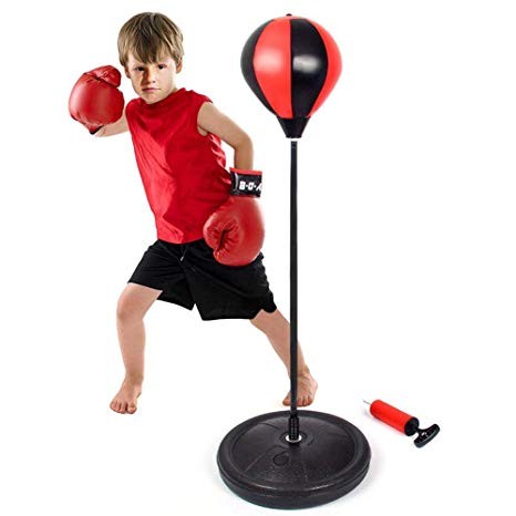 deportes - Bola de boxeo Vertical, PERA Ajustable. + Guantes  para NIÑOS 2
