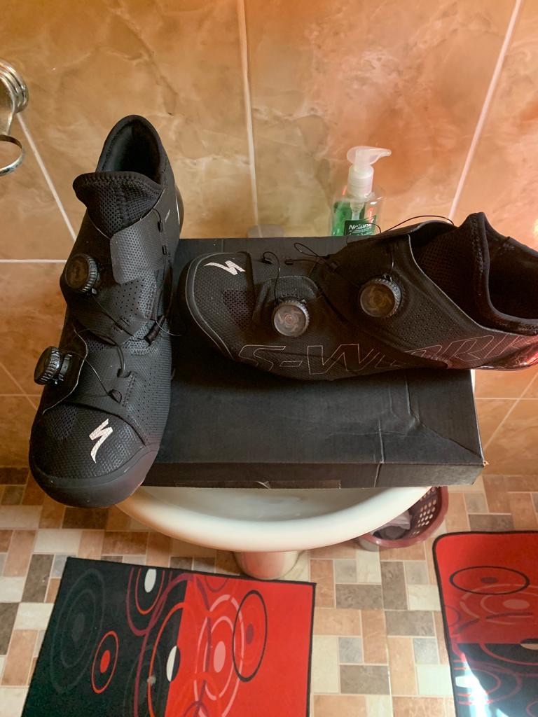 bicicletas y accesorios - A LA VENTA ZAPATILLAS PROFESIONALES DE CICLISMO S WORK ARES NEGRAS NUEVAS . 1