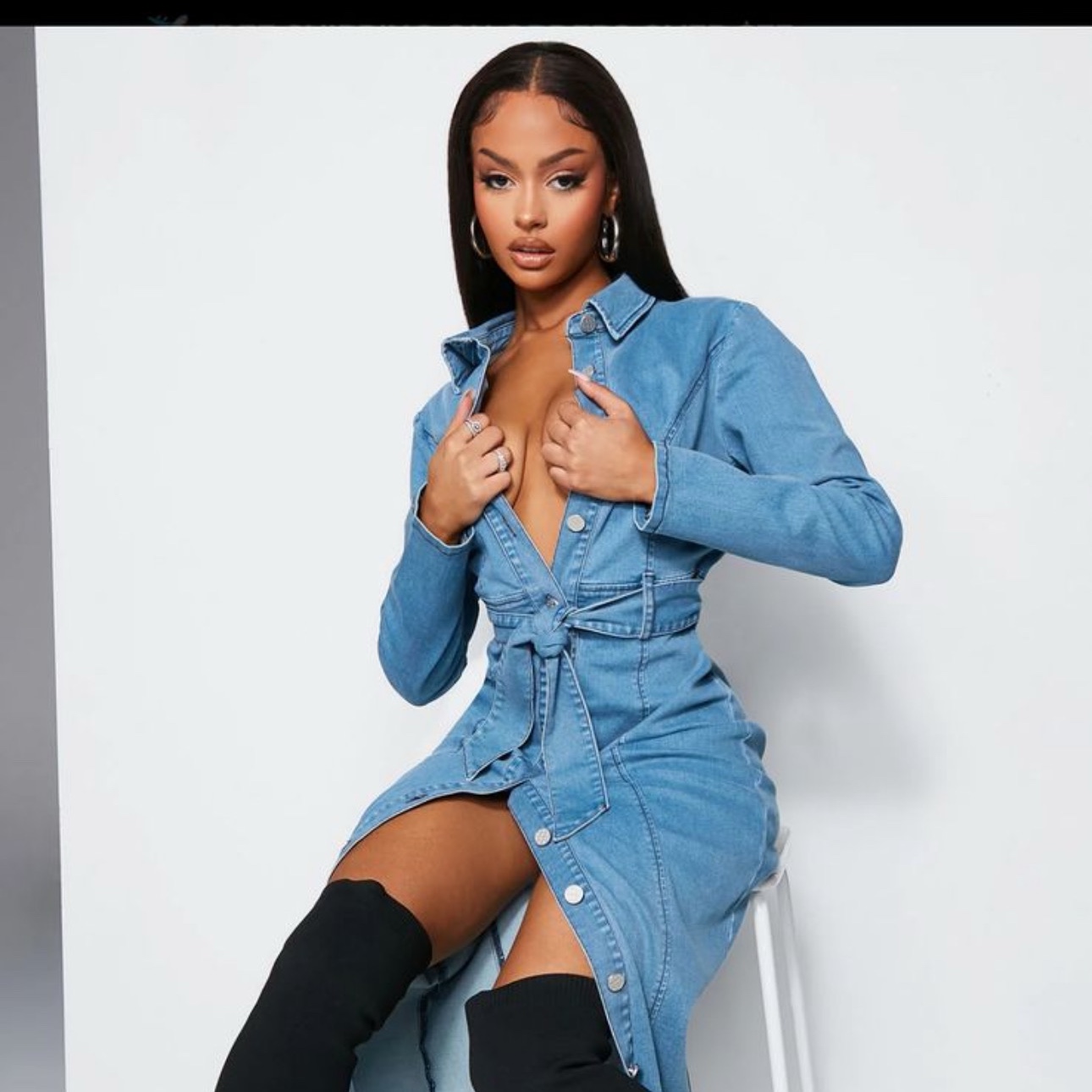 ropa para mujer - vestido jean fashion nova  0
