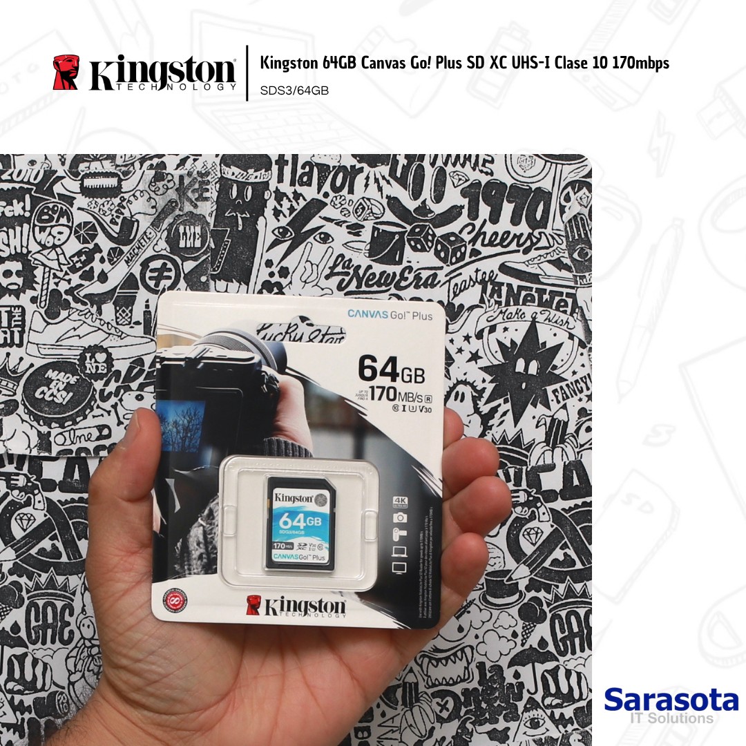 accesorios para electronica - Kingston 64GB Canvas Go! Plus SD 170mbps 0