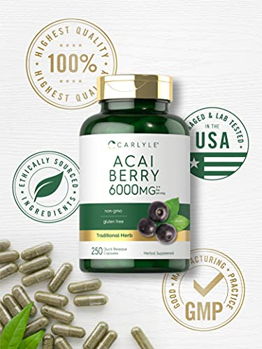 Salud y Equipamiento Médico - Extracto De Bayas De Acai 6000 Mg 250cap Carlyle 4