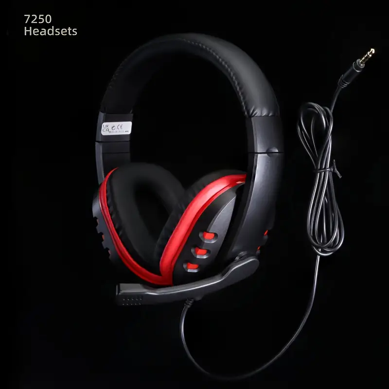 camaras y audio - Auriculares Gamer Negro y Rojo, Graves Potentes 0